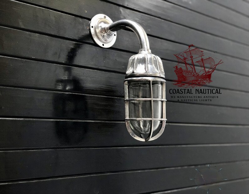 Antique Swan Neck Nautical Interior Design Aluminum Swan Light Fixture 1 Piece image 4