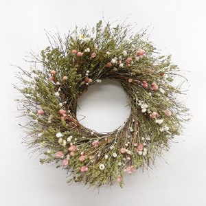 Handmade Natural Thyme Wreath: Sweet Annie & Ammobium, 22”