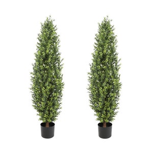TWO UV Boxwood Shrub Topiaries -  48&quot;