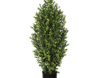 TWO UV Boxwood Shrub Topiaries, UV Resistant, Indoor/Outdoor, Artificial Greenery for Home, Office, Patio or Porch - Multiple Sizes