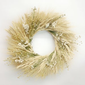 Handmade 22&quot; Wheat Wreath: Natural Farmhouse Decor