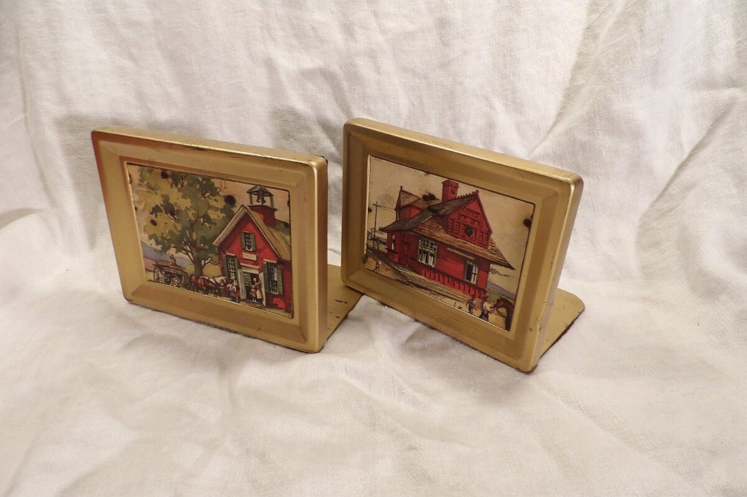 Vintage Metal Bookends Photo Pictures Etsy
