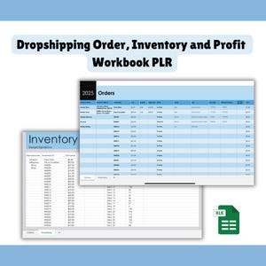 Dropshipping PLR Workbook, Order Inventory Tracker (Digital Download)