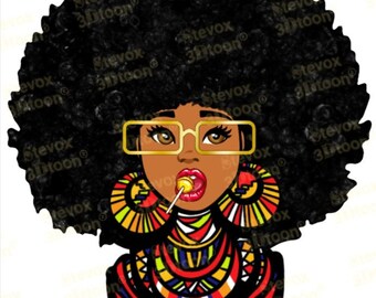 アフロポップ アフロクイーン メラニン女神 PNG 昇華 ブラックマンス 歴史 デジタルデザイン