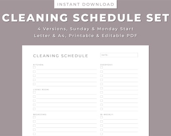 Cleaning Schedule Printable: Daily, Weekly, Monthly Checklist (PDF)