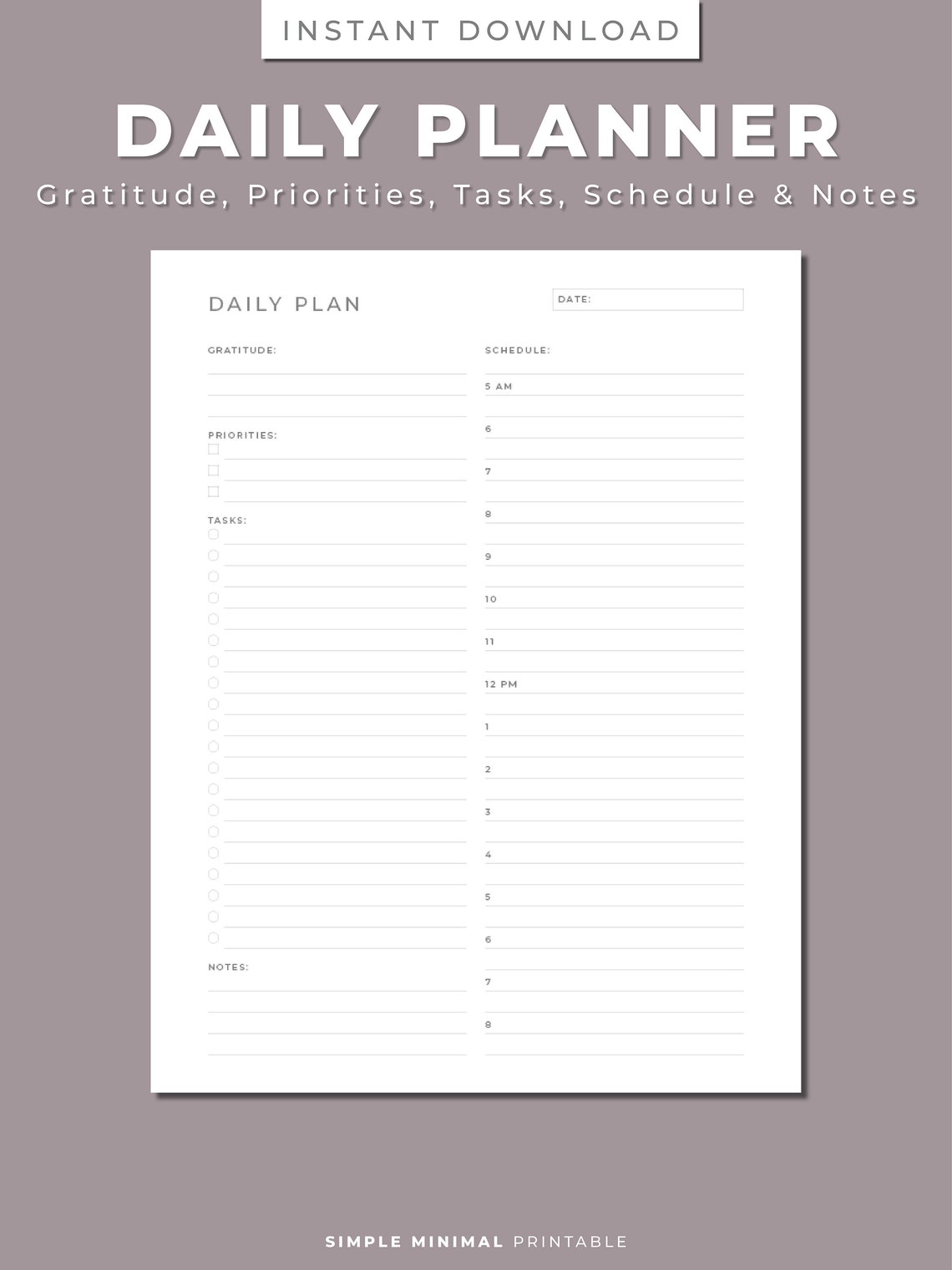 Daily, Weekly &amp; Monthly Planners, Printable/editable Planner ...