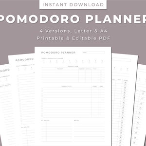 Pomodoro Printable Planner: Productivity To-Do List (Letter/A4 PDF)