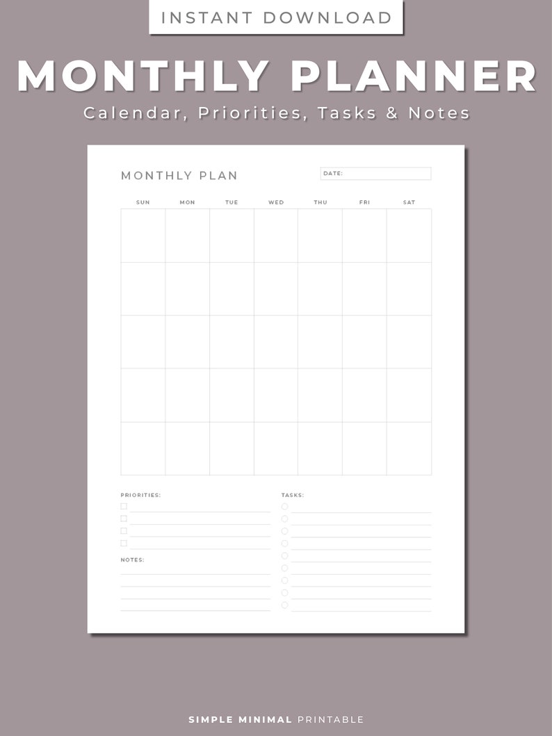 Daily, Weekly &amp; Monthly Planners, Printable/editable Planner ...