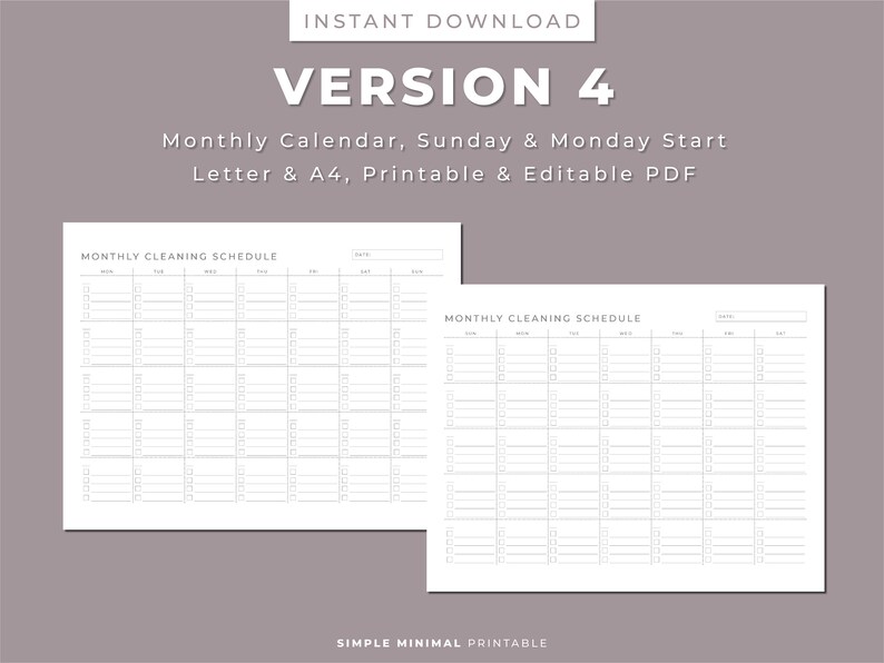 Cleaning Schedules Printable, Daily Weekly Monthly Cleaning Checklist ...