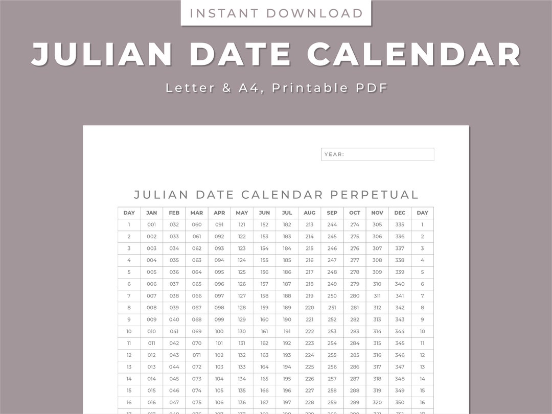 Julian Date Calendar, Project Management, Perpetual/leap Yr