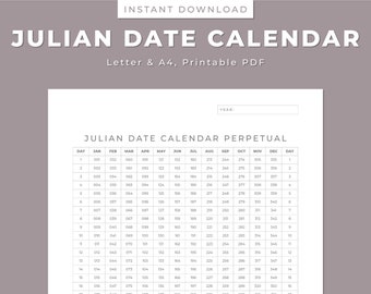 Julian Date Calendar: Perpetual Leap Year Planner (Printable PDF)