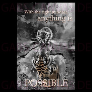 Mindset - From Cat to Tiger - Canvas - Wall Picture - Poster XXL - Art Print - Print Art Pictures Wall Pictures - High Quality Art Print