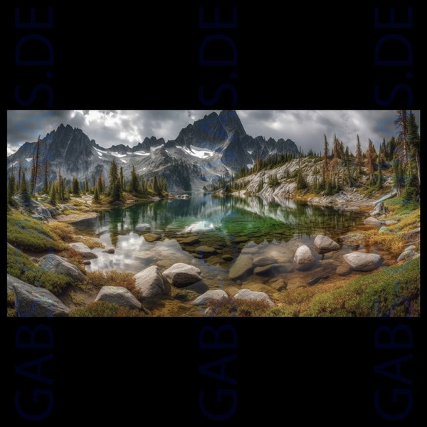 Die Berge von Grand Teton - Leinwand - Wandbild - Poster XXL - Kunstdruck - Druck Kunst Bilder Wandbilder - Hochwertiger Kunstdruck