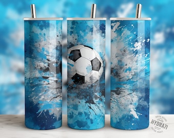 Soccer ball sports 20 oz Skinny Tumbler Wrap | Sublimation Design | Instant Digital Download PNG | DIGITAL ONLY | sports ball tumbler design