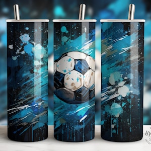 Soccer ball sports 20 oz Skinny Tumbler Wrap | Sublimation Design | Instant Digital Download PNG | DIGITAL ONLY | sports ball tumbler design