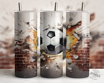 Soccer ball sports 20 oz Skinny Tumbler Wrap | Sublimation Design | Instant Digital Download PNG | DIGITAL ONLY | sports ball tumbler design