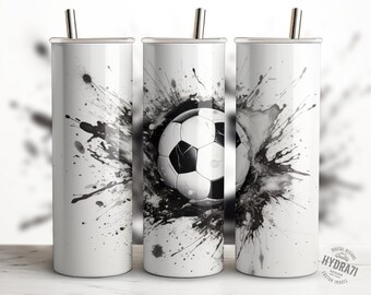Soccer ball sports 20 oz Skinny Tumbler Wrap | Sublimation Design | Instant Digital Download PNG | DIGITAL ONLY | sports ball tumbler design