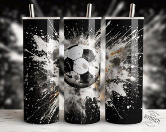Soccer ball sports 20 oz Skinny Tumbler Wrap | Sublimation Design | Instant Digital Download PNG | DIGITAL ONLY | sports ball tumbler design