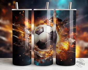 Soccer ball sports 20 oz Skinny Tumbler Wrap | Sublimation Design | Instant Digital Download PNG | DIGITAL ONLY | sports ball tumbler design