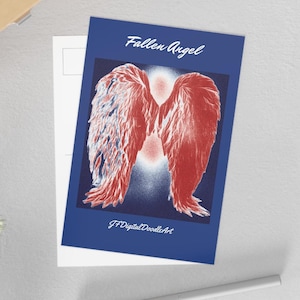 Lucifers vleugels, (de gevallen engel). Nr.2. Fine Art-briefkaart.
