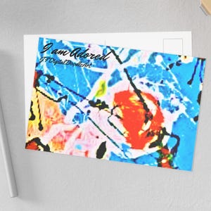 I Amadored Briefkaart van de kleurrijke abstracte fijne kunst.