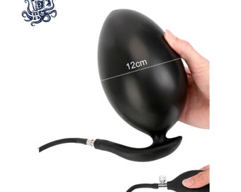 12CM Inflatable Butt Plug Anal Dilator Silicone Sex Toy