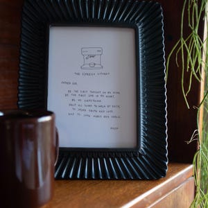 Liturgia do Espresso - Impressão em Papel 5x7 - Arte Cristã do Café