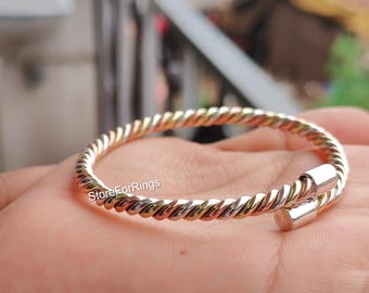 Handmade Adjustable Silver Bangle: Minimalist Designer Jewelry