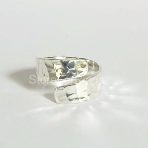 Hammered Sterling Silver Ring: Adjustable Boho Band