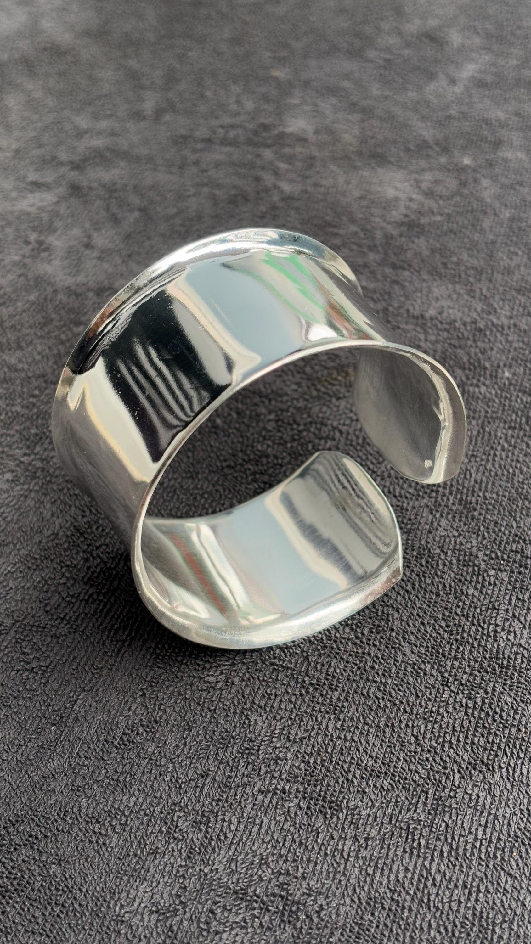 美品！Silver Wide Cuff Bangleブレスレット 925 Sterling Silver Wide Cuff Bracelet - Minimalist Adjustable
