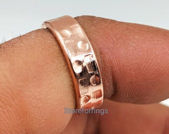 Hammered Pure Copper Band Ring Men's & Women's Adjustable Copper Ring Hammered Gorgeous Copper Jewelry