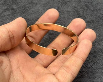 Handmade Copper Cuff Bangle: Rustic Boho Healing Jewelry