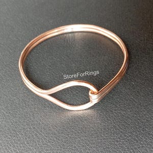Handmade Pure Copper Cuff Bracelet: Adjustable Stacking Oval
