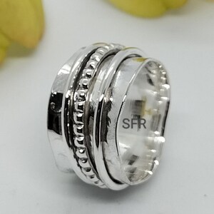Sterling Silber Spinner Ring: Handgemachte Meditation Sorgen Ring
