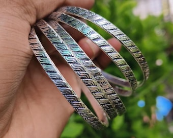 Ensemble de bracelets joncs bohèmes en argent sterling : bracelets empilables, lot de 5