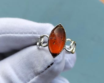 Anello Gioielli Fatto A Mano In Ambra Baltica Argento - Foto 13