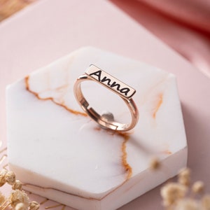 Personalized Ring, Engraved Name Ring, Custom Name Ring, Name Jewelry, Nameplate Ring, Gifts for Her, Birthday Gifts