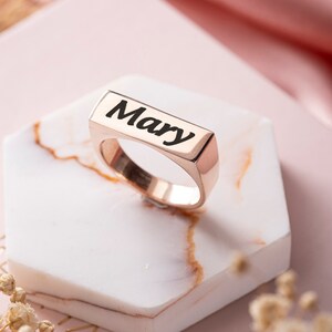 Custom Name Ring, Personalized Ring, Engraved Name Ring, Name Jewelry, Nameplate Ring, Gifts for Her, Birthday Gifts