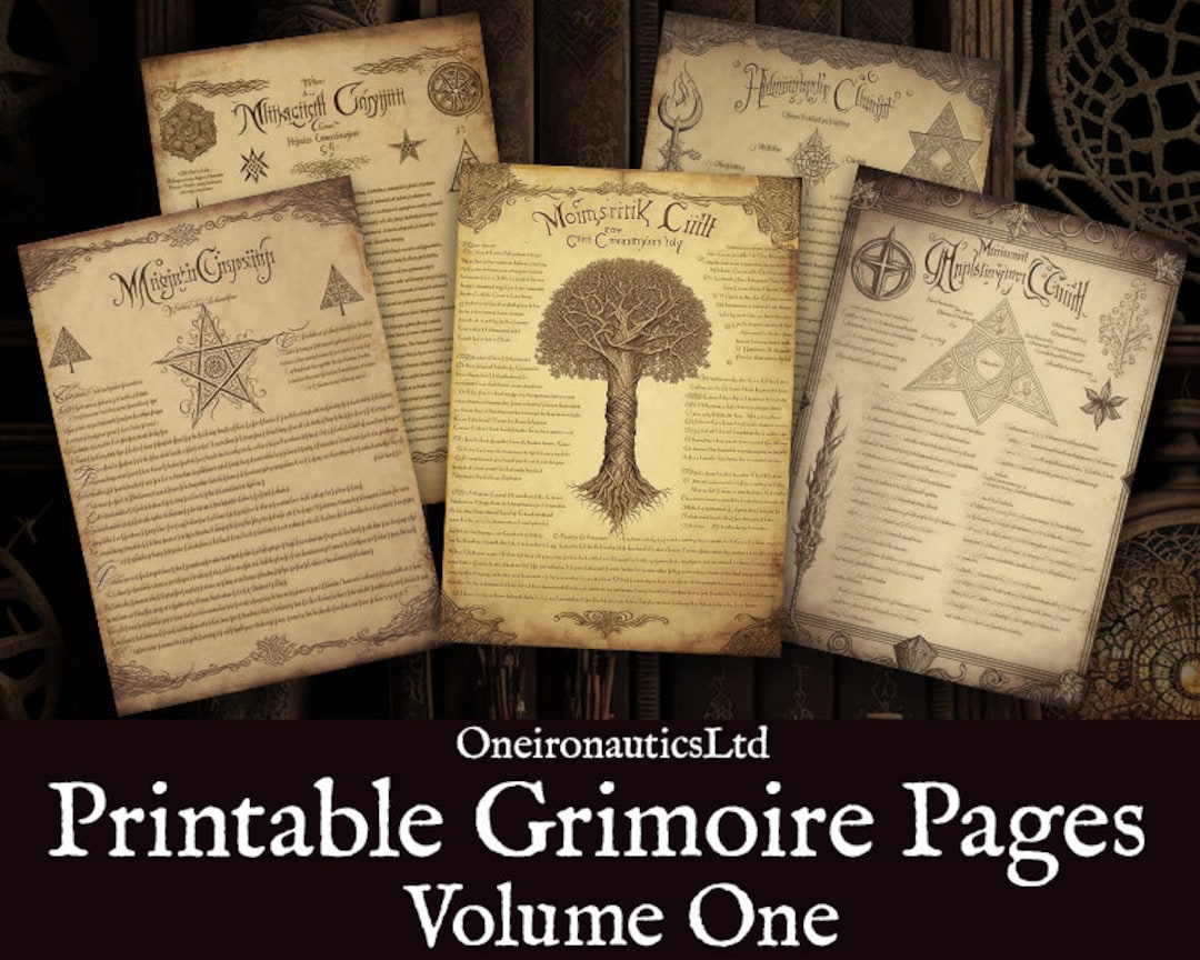 Page De Garde Grimoire Grimoire Pages: Vol 1, Printable, Digital Download, Scrapbooking - Etsy