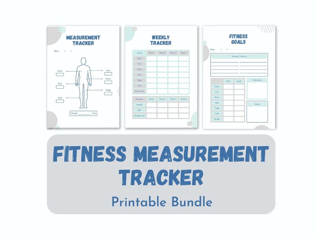 Weight Loss Tracker , Measurement Tracker BUNDLE , Fitness Planner ...