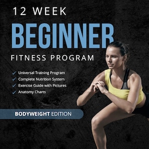 Ultimate Fitness guide program for beginner, Digital fitness workout printable planner, 12 weeks Nutrition Coaching, Weight Loss Journal