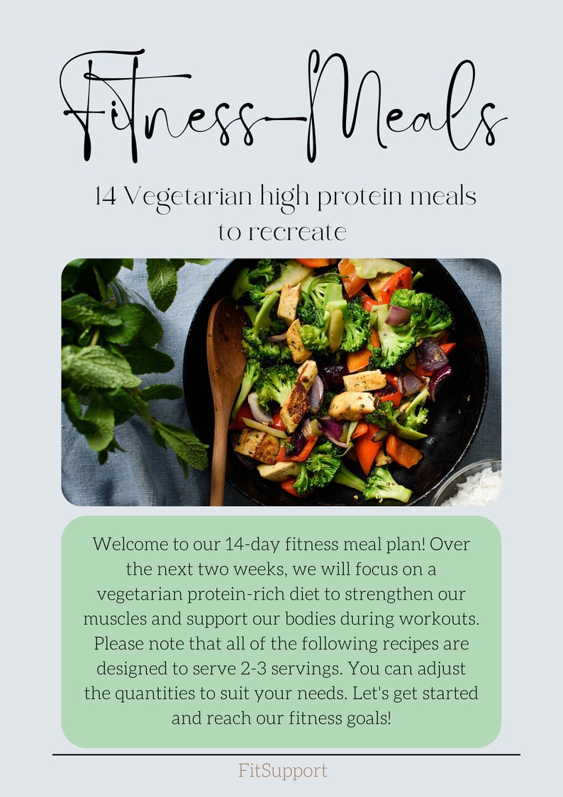 Digital Vegetarian Meal Plan, Vegetarian Idea for Fitness Goal Meal