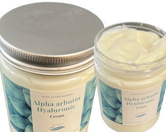 Alpha Arbutin and hyaluronic Brightening Body and face cream to reduces dark skin discoloration, improving clarity and to brighten skin tone