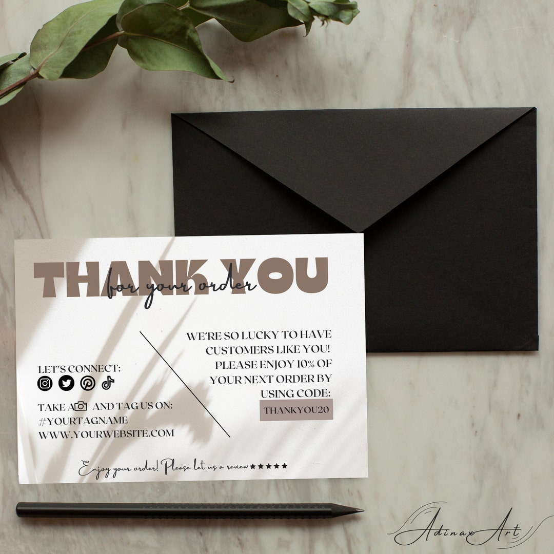 Aesthetic Thank You Card, Printable Thank You Card, Small Business