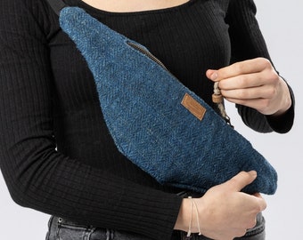 Bum bag, crossbody bag, belt bag made of 100% hemp, hemp from the Himalayas, fair trade and vegan