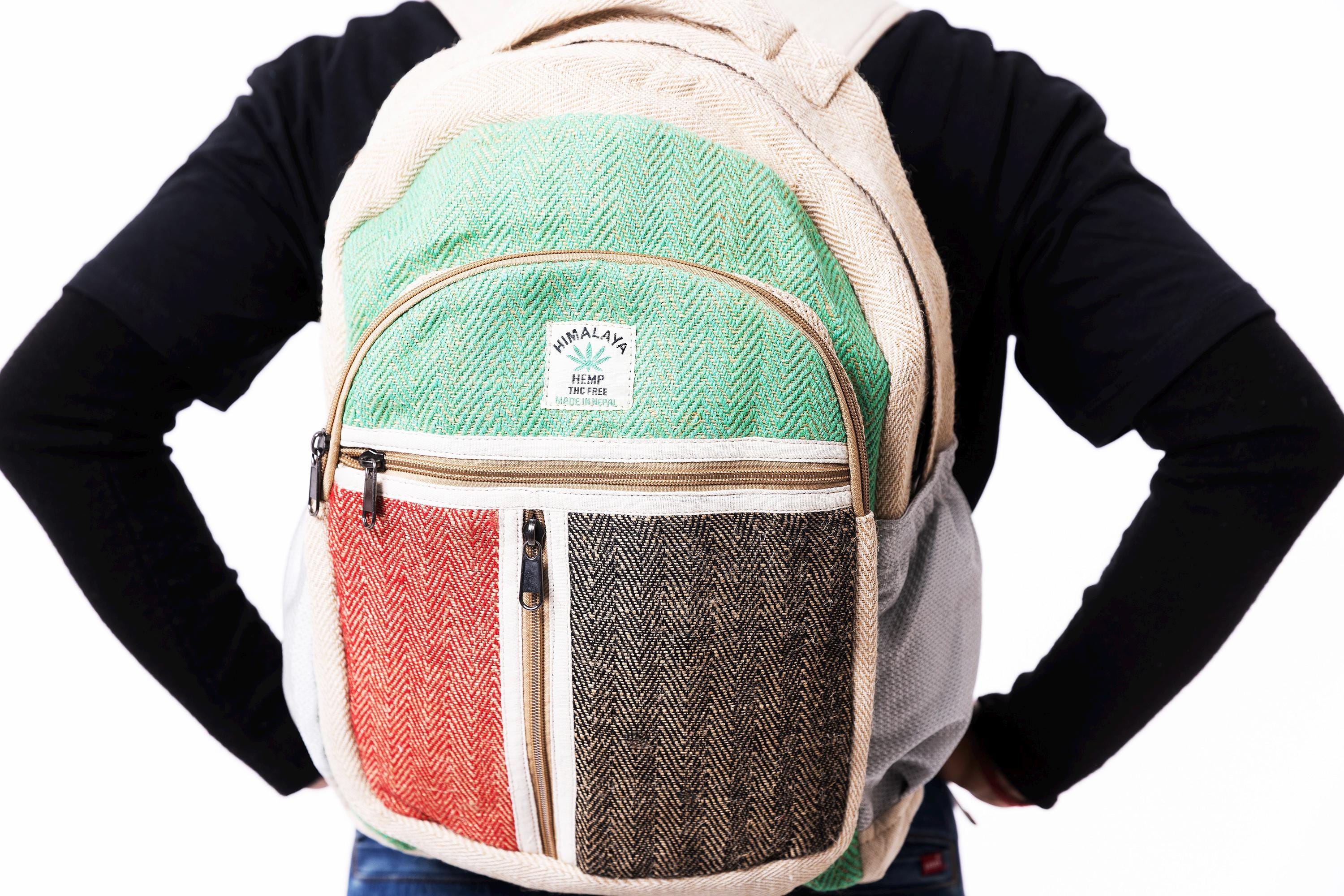Sac à Dos Artisanal Du Népal - Toile Multicolore - Neuf