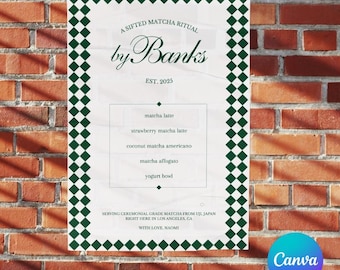 Home Cafe Poster | Matcha and Coffee Menu |