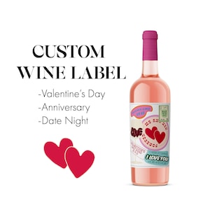 Valentinstag Label für Paare | Datum Nacht | Jubiläums-| Süße Liebe Sticker Für Paare | WEINETIKETT NACH WUNSCH