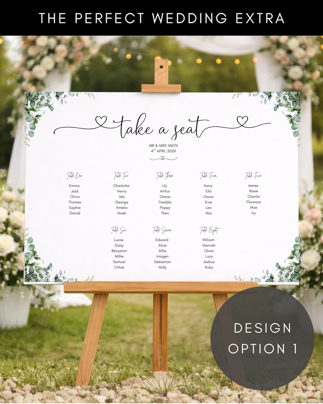 Personalised Wedding Seating Plan Sign, Custom Seating Chart Poster ...