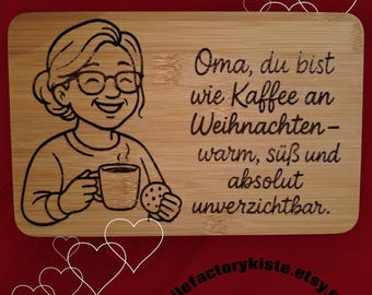 Brotzeitbrett/Personalisiertes  Schneidebrett/Brettchen/Oma/Opa/Geschenkidee/Opageschenk/Geschenk für Großeltern//Weihnachten uvm.....